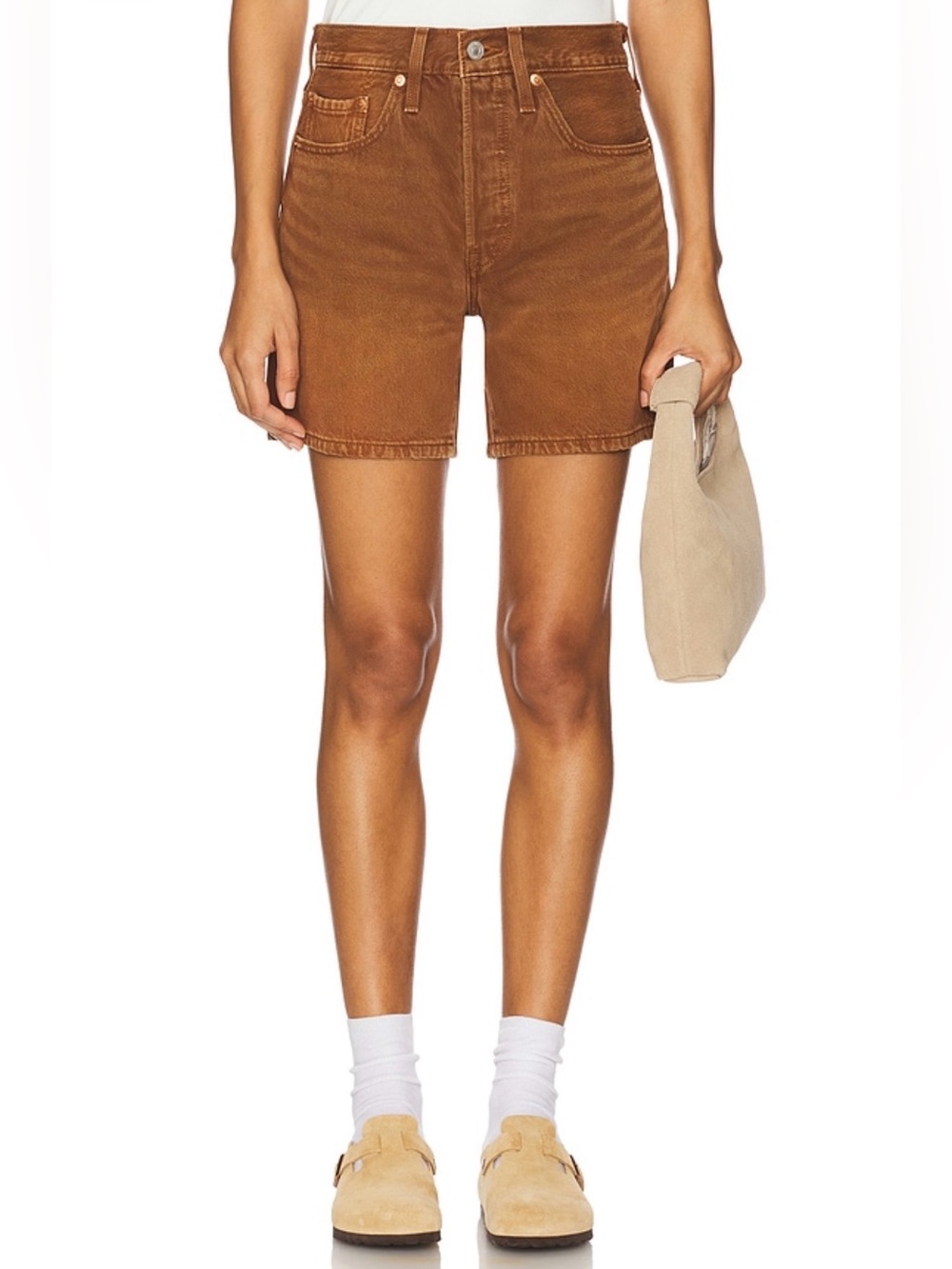 NWT Levi’s 501 Mid-Thigh Shorts Scraped Sorrel Horse Brown size 29